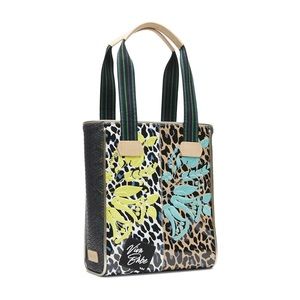 Consuela Duo Chica Tote Cheetah Blue Jag NWT New Leather